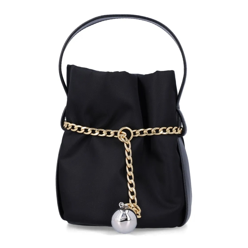 Prada Crossbodytas Re-Nylon Petit Sac With Gold Chain And Nappa Leath Black