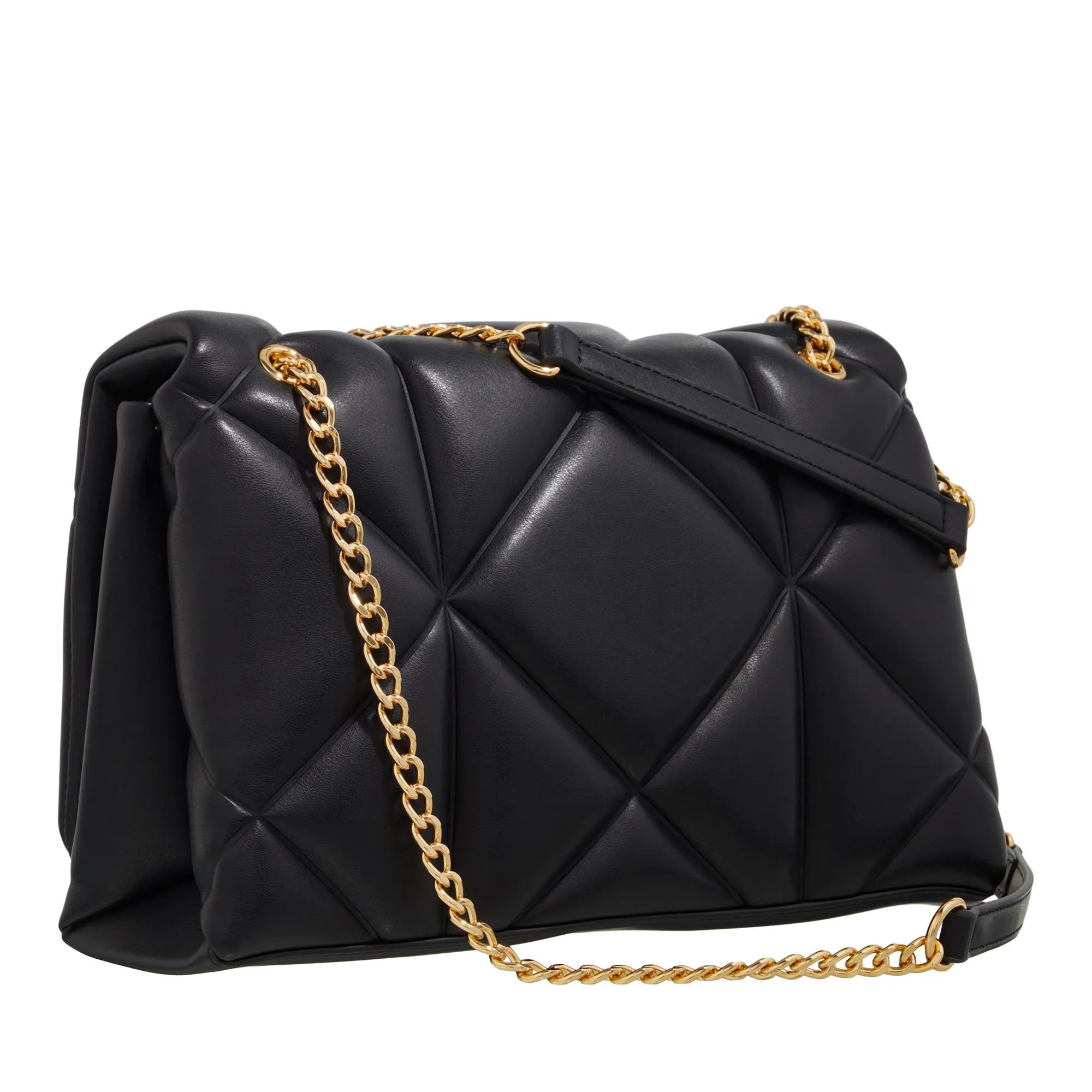 Love Moschino Zwarte Polyurethaan Medium Handtas Lente Zomer Collectie Black Dames