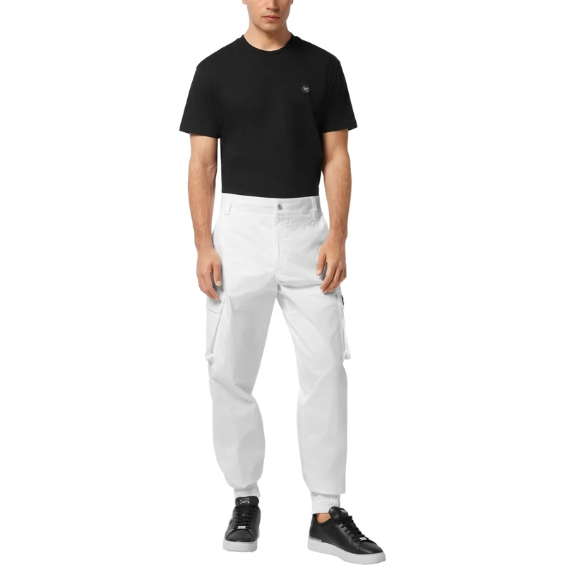 Philipp Plein Cargohose Lange Hose Cargo-Passform weiss(Image 5)
