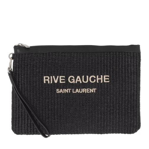 Saint Laurent Rive Gauche Zipped Pouch Black Wristlet
