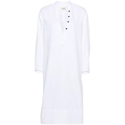 Khaite White Cotton Dress White 