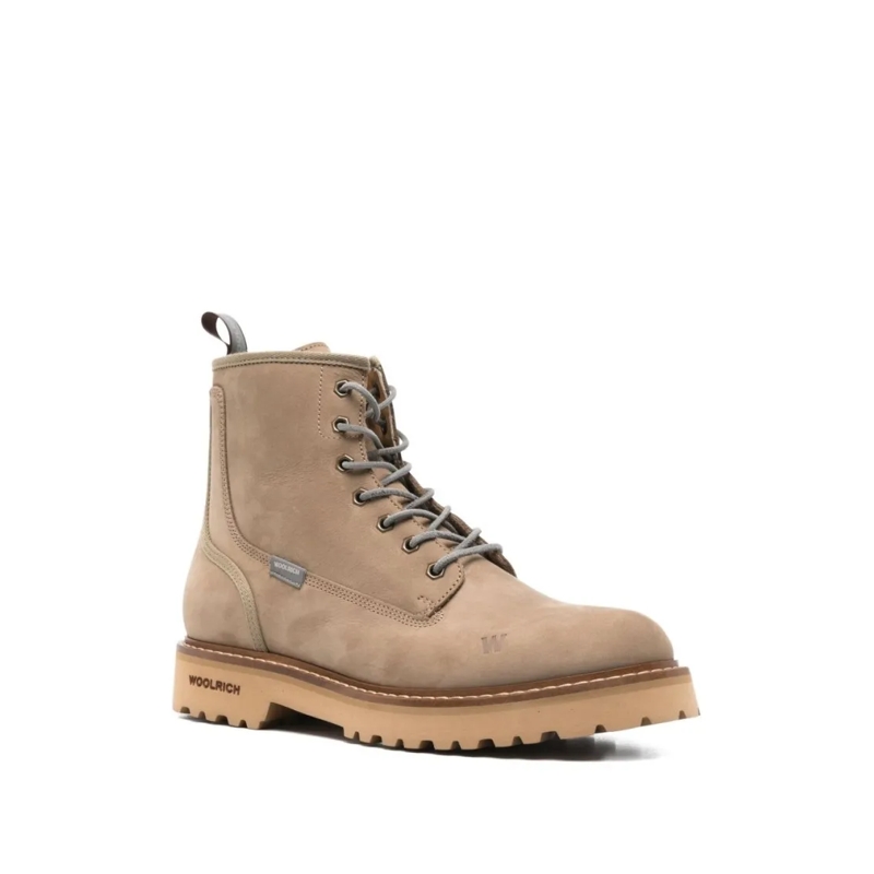 Woolrich Stiefel Leather Ankle Boots With Lace-Up Design Neutrals