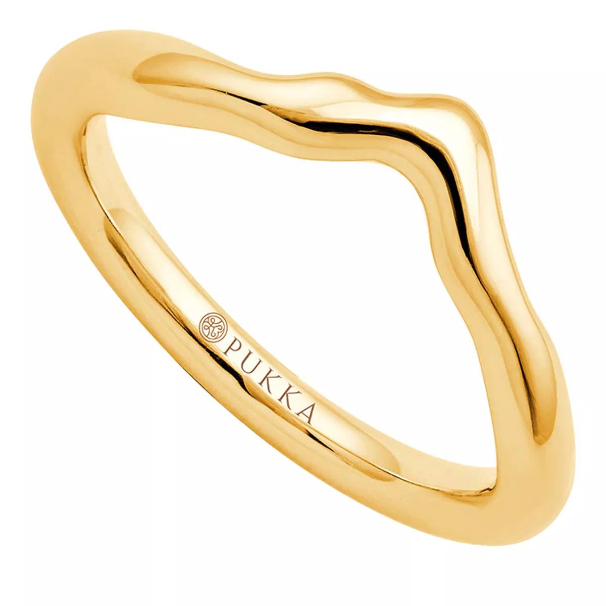 Pukka Berlin Ring - Nimbus Metal Chevron Ring - Gr. 58 - in Gold - für Damen