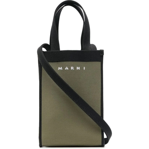 Marni Sac à bandoulière Logo Knit Crossbody Tote Bag grün