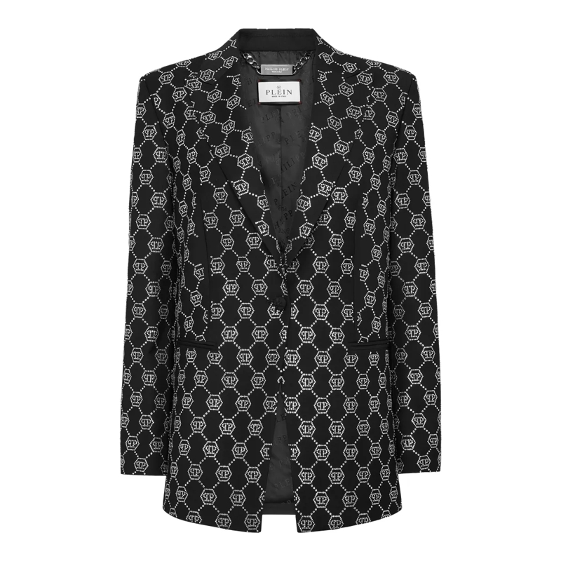 Philipp Plein Blazer Blazer Monogram Mit Schmucksteinen schwarz