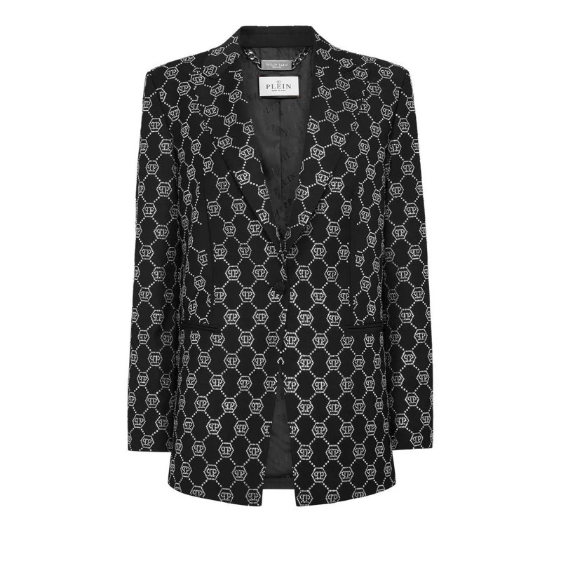 Philipp Plein Blazer Blazer Monogram Mit Schmucksteinen schwarz