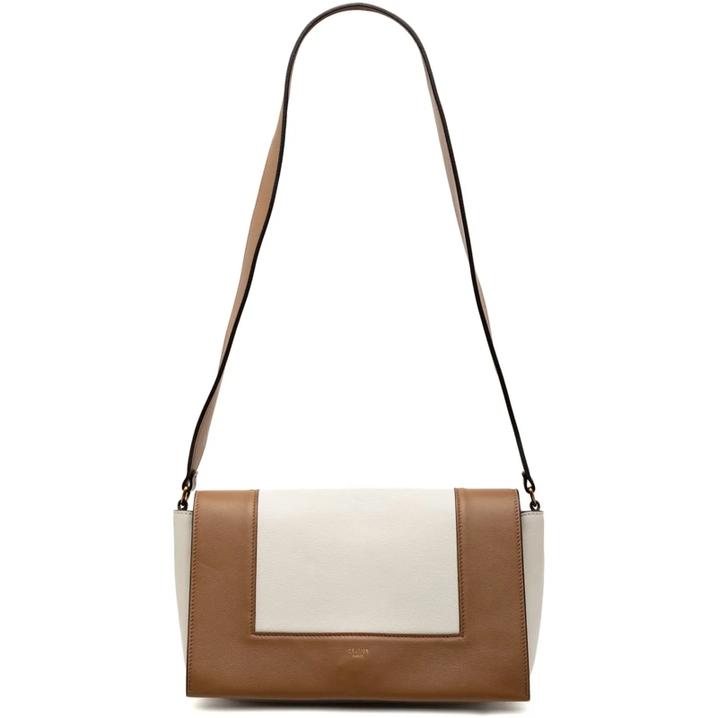 Celine Schultertasche Leather Frame Shoulder Bag weiß