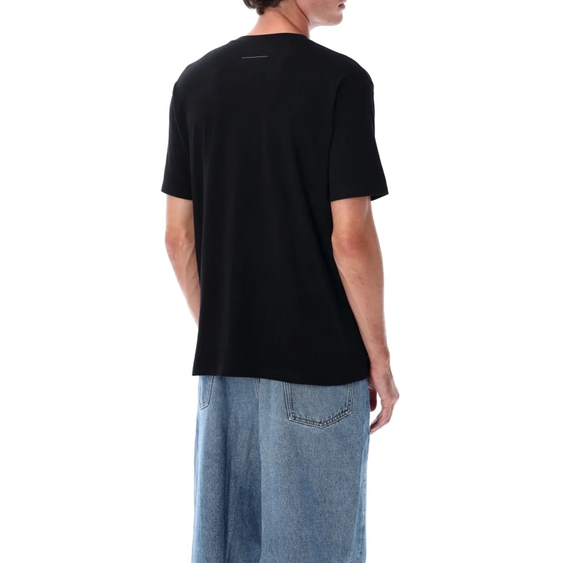 MM6 Maison Margiela T-Shirt Spotlight Print Cotton T-Shirt Black