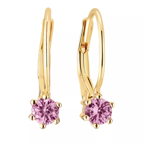Sif Jakobs Jewellery Rimini Earrings 18 Carat Yellow Gold/Pink Orecchino a goccia