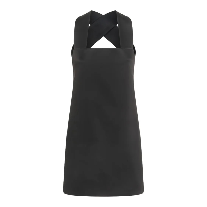 Khaite Minikleid Mini Black Dress With Cross-Back Detail Black