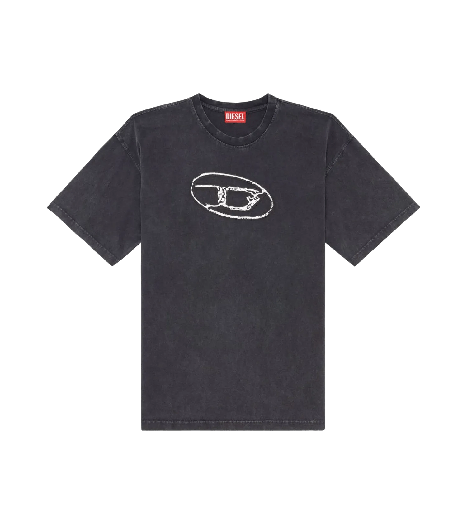 Diesel - T-Shirt mit Logo-Print - Größe XL - black