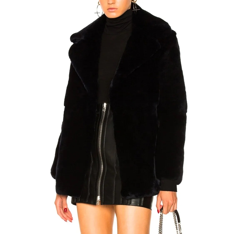 Alberta Ferretti Jas in omgekeerd lam Friday Rabbit Fur Jacket Black