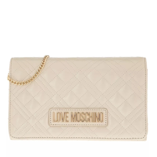 Love Moschino Chain Crossbody Bag Quilted Nappa   Avorio Crossbody Bag