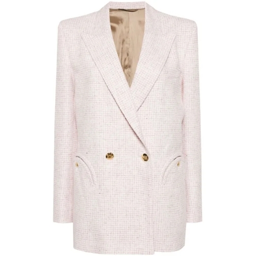 BLAZE' Houndstooth Pattern Jackets Pink Blazer