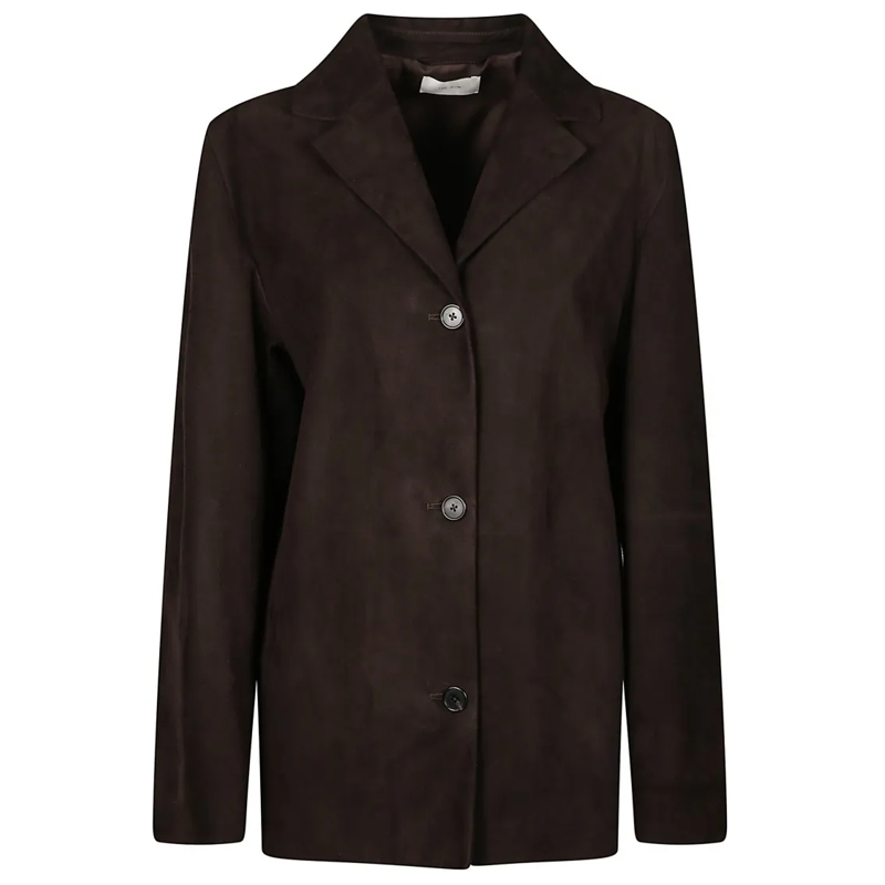 The Row Leren jas Fabian Jacket Brown