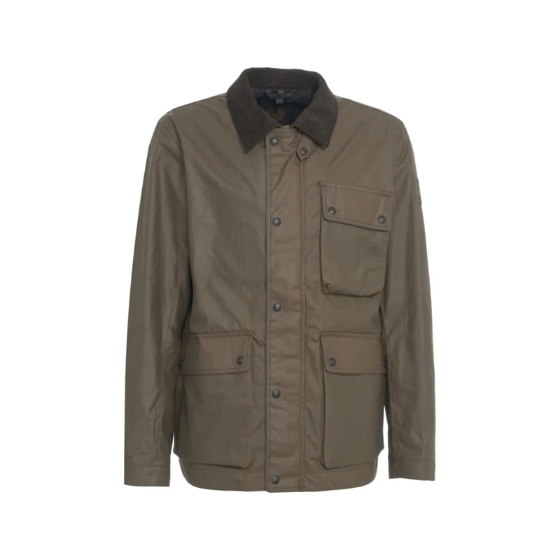 Belstaff  Brown Casual Jacket With Distinctive Corduroy Coll Grey