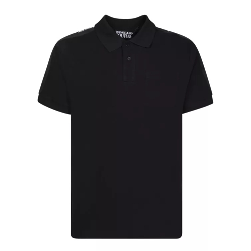 Versace Jeans Couture Logo-Tape Black Polo Shirt Black 