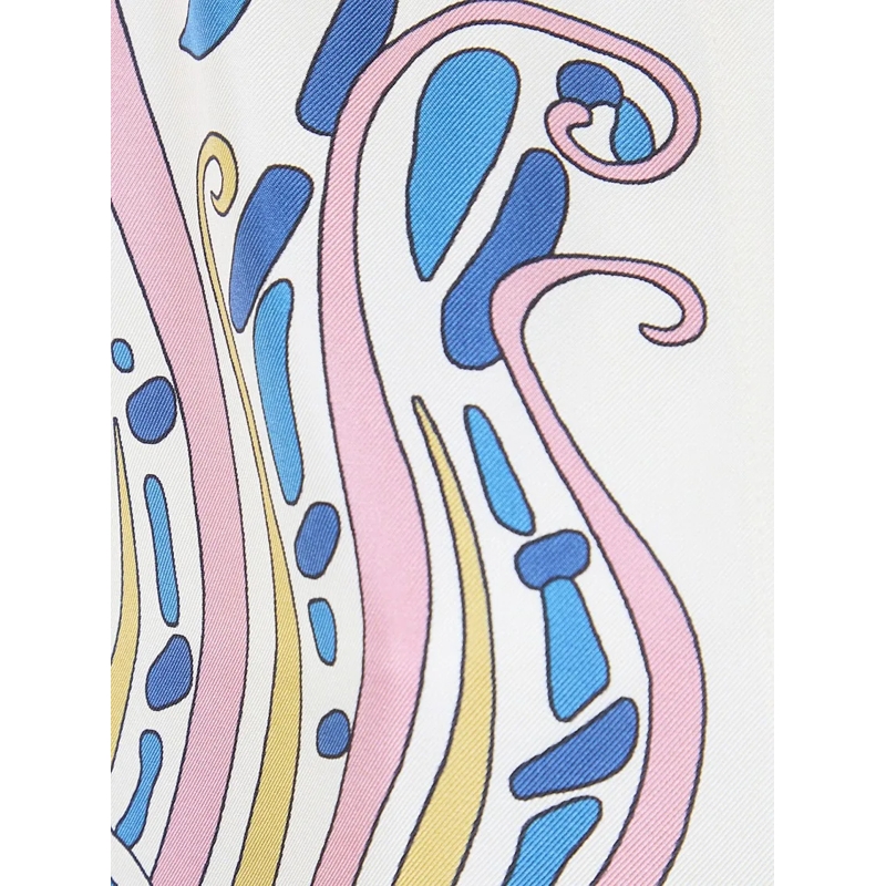 LaDoubleJ Tunika/Kaftan Silk Twill Kaftan With Unique Lemuria Motif White(Image 5)