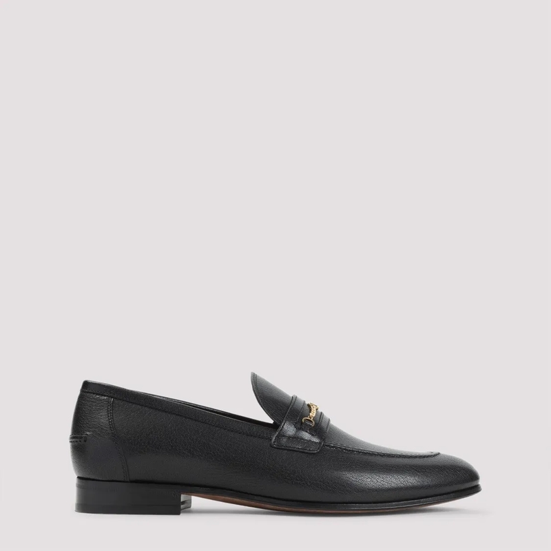 Valentino Garavani Loafer Pointed-Toe Grained Leather Loafers With Decorativ Black(Image 2)