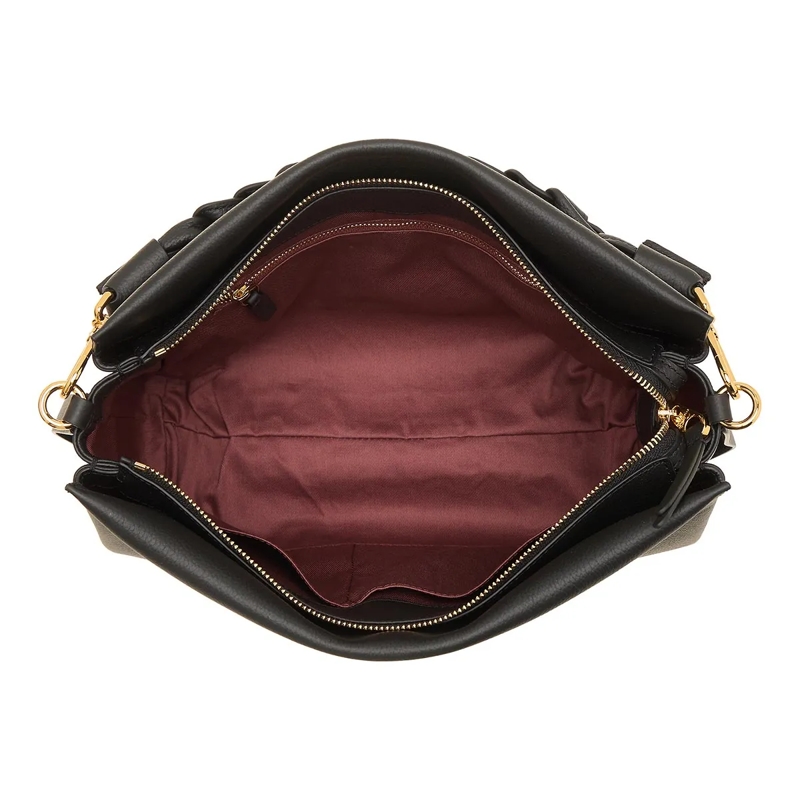Coccinelle Crossbody Bag Boheme Grana Double Noir/Cognac(Image 6)