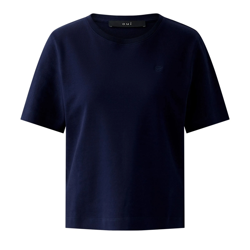 Oui T-Shirt T-Shirt SVEHA dunkel-blau