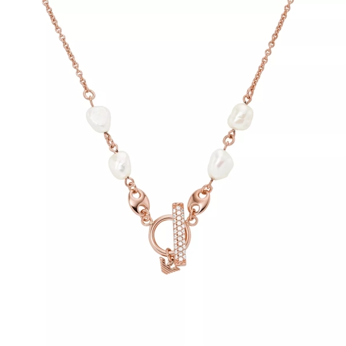 Emporio Armani Sterling Silver Necklace Rose Gold-Tone Kurze Halskette