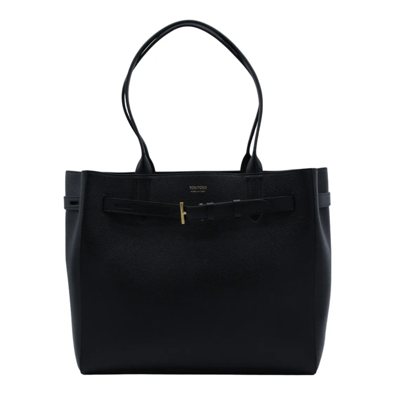 Tom Ford Fourre-tout Black Tote Bag With Structured Silhouette Black
