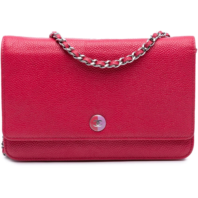 Chanel Sac à bandoulière Caviar Bicolor CC Wallet On Chain rose