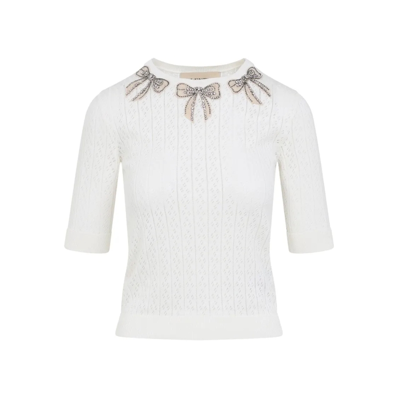 Valentino Garavani Pull Soft Cotton White Sweater White