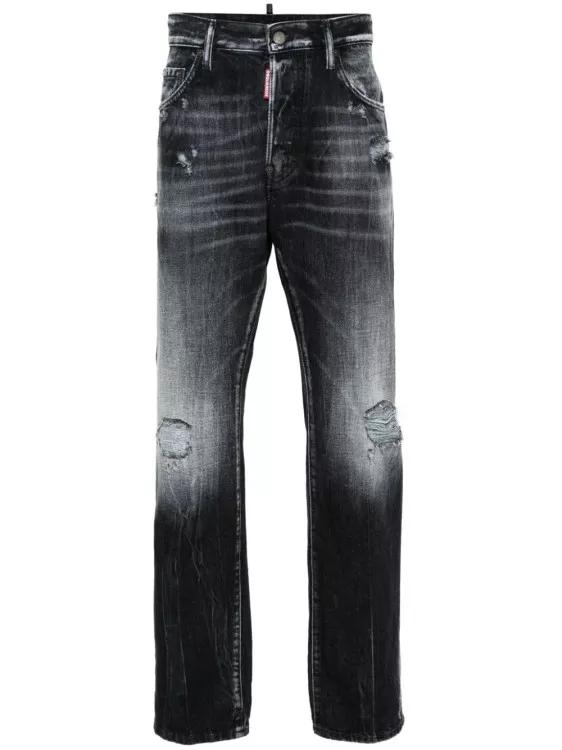 Dsquared2 - Black Cotton Washed Denim Jeans - Größe 46 - black