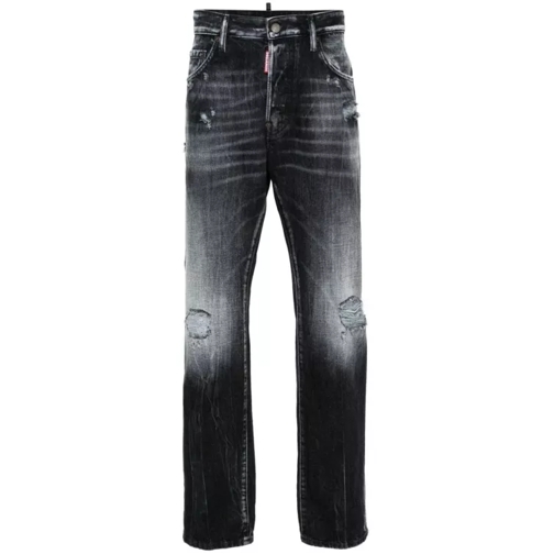 Dsquared2 Black Cotton Washed Denim Jeans Black 