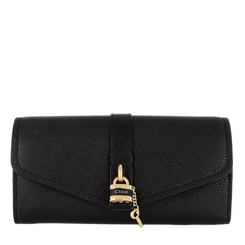 Chloé Long Wallet With Flap Black Continental Portemonnee