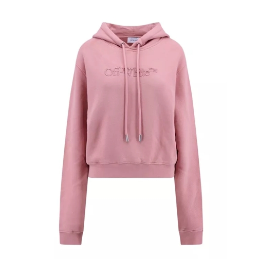Off-White Pink Organic Cotton Sweatshirt With Embroidered Lo Pink 