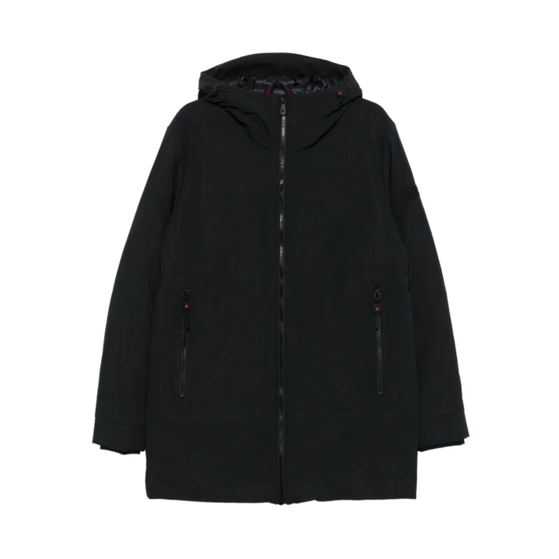 Peuterey Parka Minimalist Black Parka With Hood Black