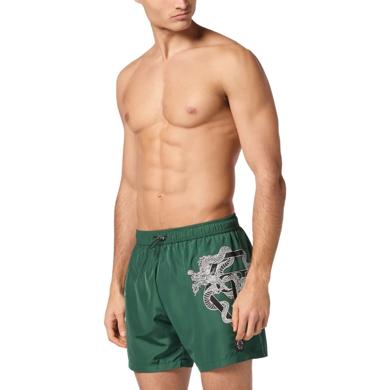 Philipp Plein Shorts Badehose Dragon grün(Image 3)