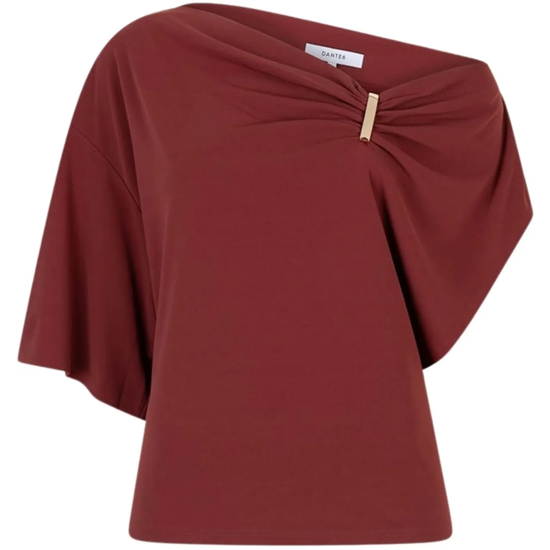 DANTE6 T-Shirt Dante 6 Gou Embellished Drapey Top Tops Bordeaux 2 rot