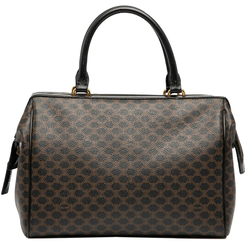 Celine Tote Macadam Coated Canvas Handbag braun