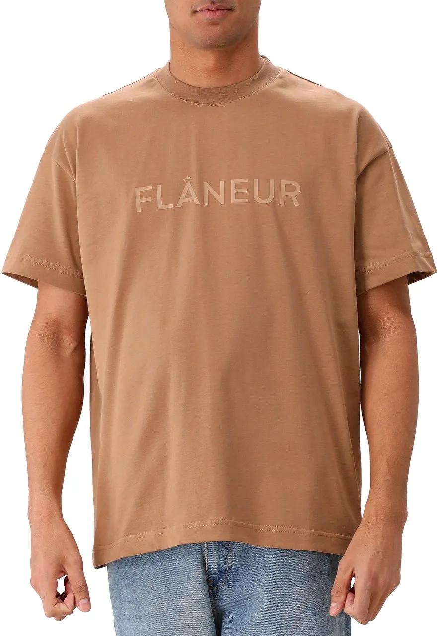 Thumbnail - Flâneur - Flaneur T-Shirt Brown Tonal Logo - Größe M - braun