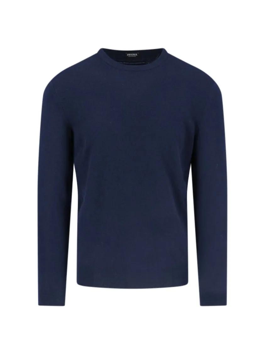 Thumbnail - Zegna - Cashmere Sweater Blue Navy Shades - Größe 54 - blau