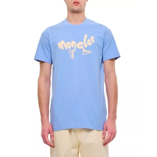 Moncler Ss Cotton T-Shirt Blue 