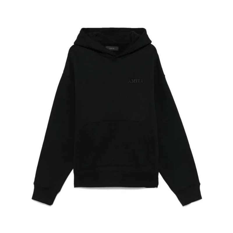 Amiri  Embroidered Black Cotton Hoodie Black