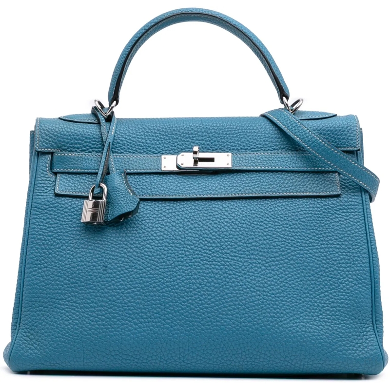 Hermès Sac à bandoulière Togo Kelly II Retourne 32 blau