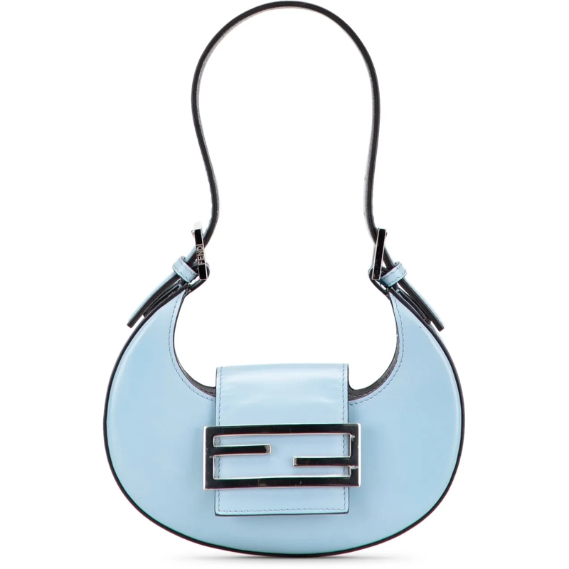 Fendi Sac à bandoulière Mini Leather Cookie Hobo blau