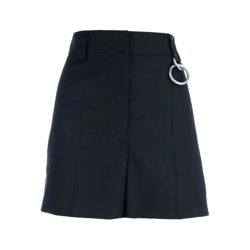Prada Casual Shorts Tailored High-Waist Shorts With Side Ring Detail Black
