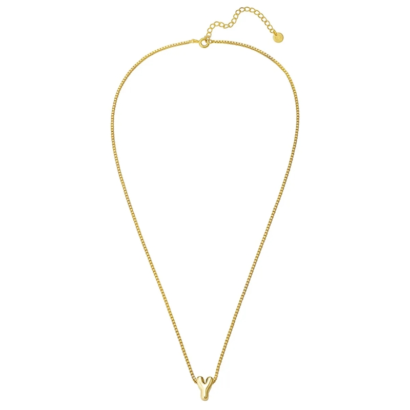 Glanzstücke München Mittellange Halskette Sterling Silber Halskette Buchstabe Y gold(Image 2)