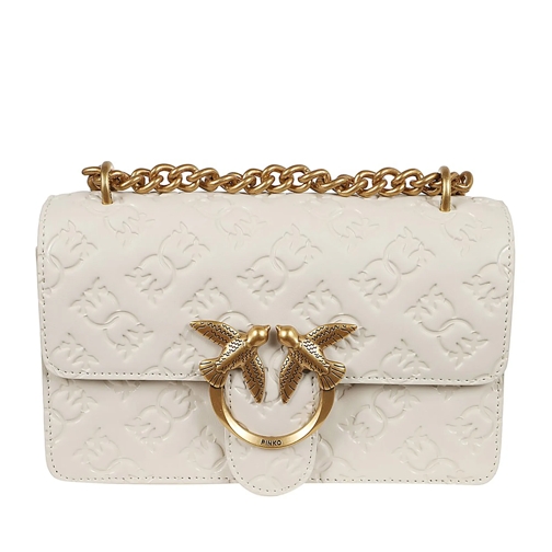 Pinko Schoudertas Mini Love Bag In Soft Silk-Like Leather White