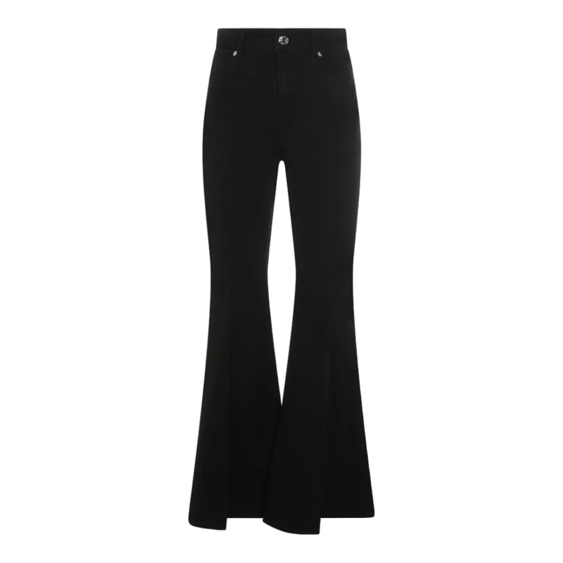 Twin-Set Jeans High-Waisted Black Jeans With Flared Leg Design Black