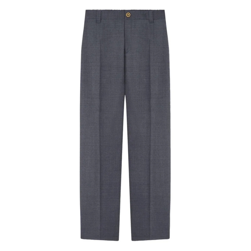 Versace Anzugshose Straight-Leg Trousers With Textured Finish Grey