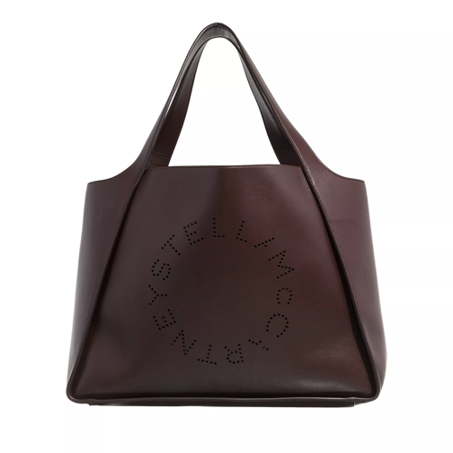 Stella McCartney Tote Logo Alter Mat Chocolate Brown Rymlig shoppingväska