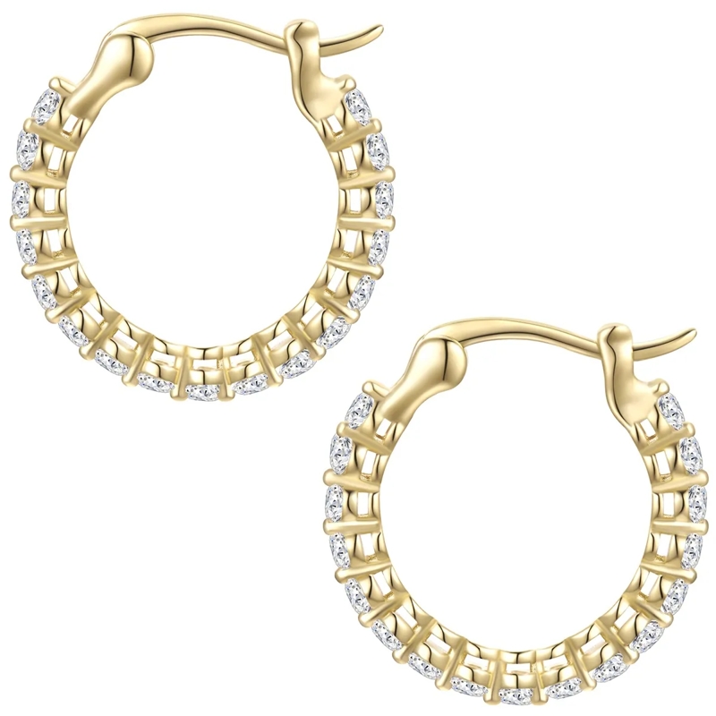 Glanzstücke München Ohrhänger Sterling Silber Creolen Zirkonia gold(Image 3)